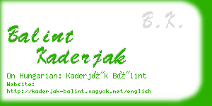 balint kaderjak business card